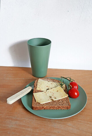 bord Flavour 20 cm biokunststof groen 4 stuks