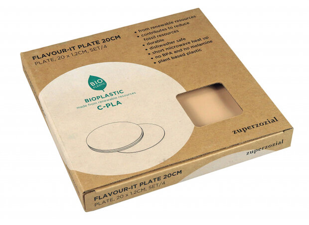 bord Flavour 20 cm biokunststof groen 4 stuks