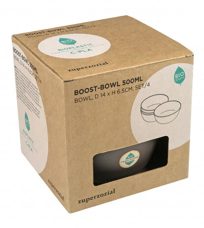 kom Boost 500 ml 14 cm biokunststof groen 4 stuks