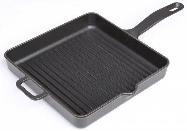 grillpan 30 x 30 cm gietijzer matzwart