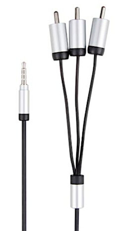 audio/videokabel 3,5 mm Jack - RCA 1 meter alu zwart
