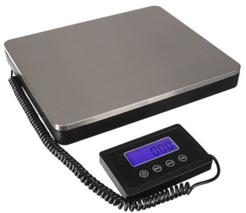 postweegschaal digitaal 21 x 16 cm ABS/RVS grijs/zwart
