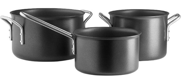 pannenset Black Line 1,8-2,5-3,8 L aluminium 3-delig