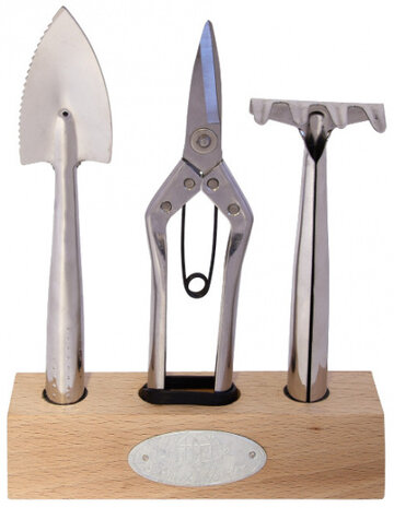 tuingereedschapsset RVS zilver 3-delig
