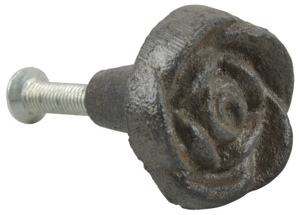 ladeknop Roos 3 x 4,5 cm gietijzer zwart