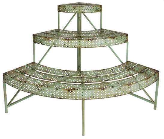 tuinetagere 67,3 x 75 cm staal groen
