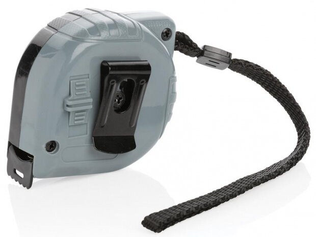 rolmaat Compact 5 meter 19 mm ABS zwart/grijs