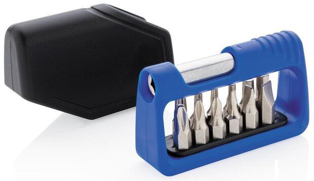 bitset zakformaat 7,1 cm ABS blauw/zwart 13-delig