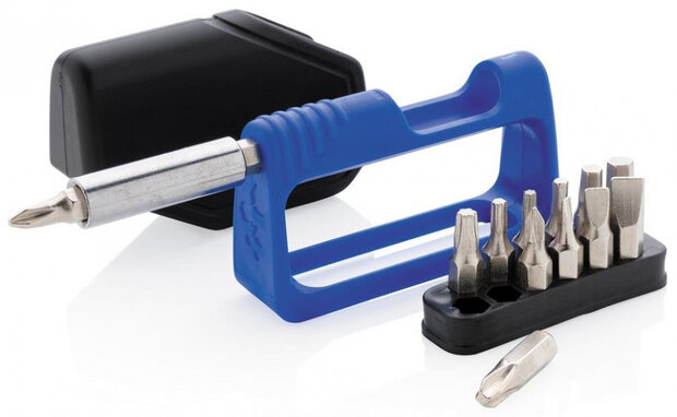bitset zakformaat 7,1 cm ABS blauw/zwart 13-delig
