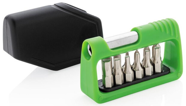 bitset zakformaat 7,1 cm ABS groen 13-delig