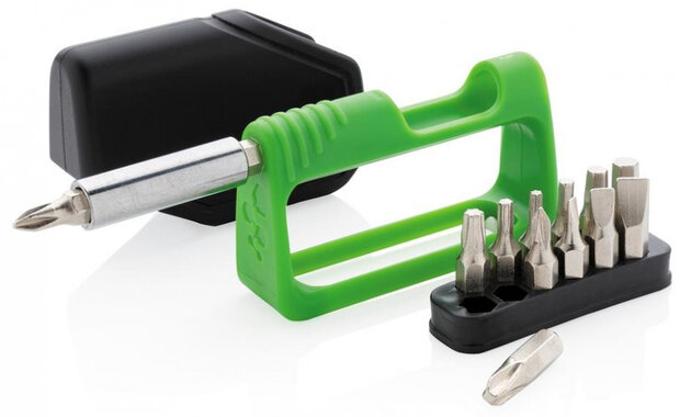 bitset zakformaat 7,1 cm ABS groen 13-delig