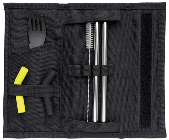 rietjesset Tierra RVS/polyester zwart 7-delig