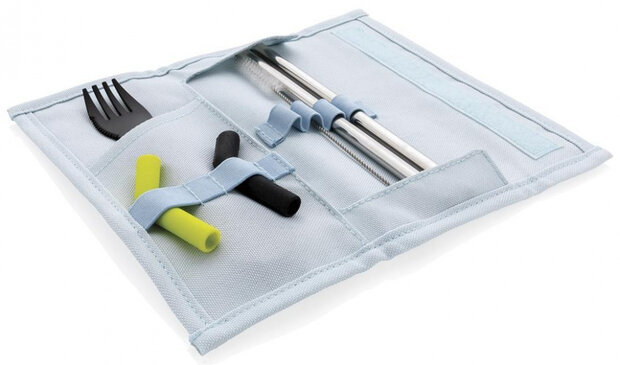 rietjesset Tierra RVS/polyester lichtblauw 7-delig