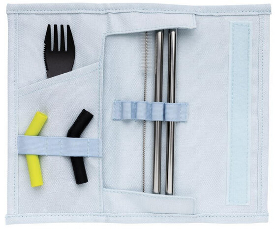 rietjesset Tierra RVS/polyester lichtblauw 7-delig
