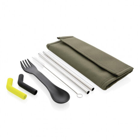 rietjesset Tierra RVS/polyester groen 7-delig