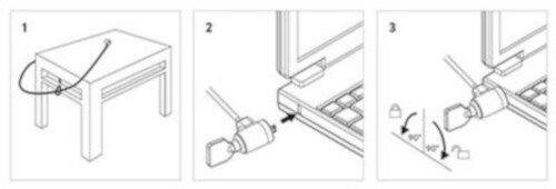 laptopslot EW1242 1,5 meter staal zilver 3-delig