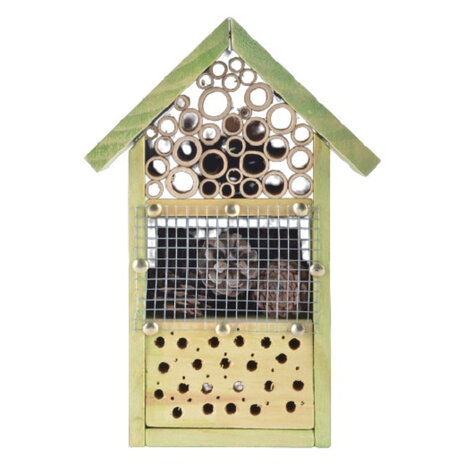 insectenhotel DIY junior 27 cm hout/staal bruin