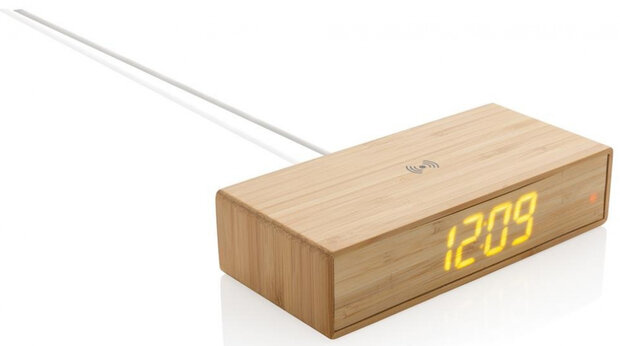 wekker oplader 17 cm 5W bamboe naturel