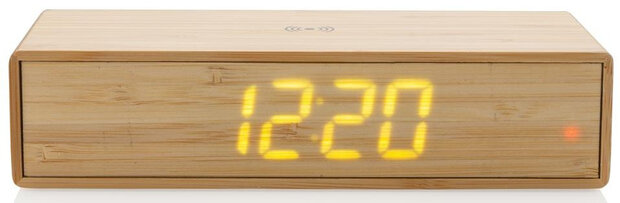 wekker oplader 17 cm 5W bamboe naturel