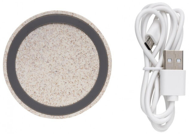 oplader draadloos 5W 8 x 9,5 cm ABS bruin 2-delig