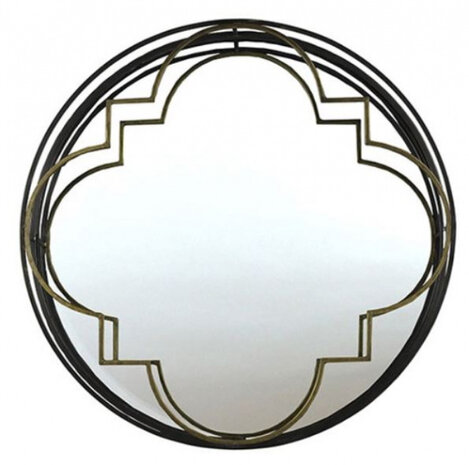 wandspiegel Dionne 80,5 x 9,5 cm staal/nikkel zwart