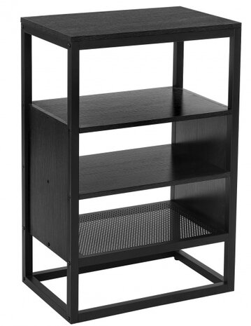wandkast 55 x 35 x 85 cm metaal/hout donkergrijs