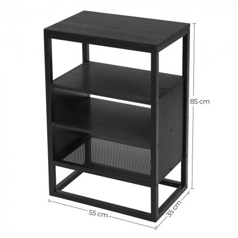 wandkast 55 x 35 x 85 cm metaal/hout donkergrijs