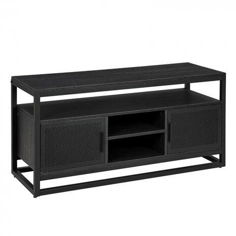 dressoir 110 x 40 x 55 cm metaal/hout donkergrijs