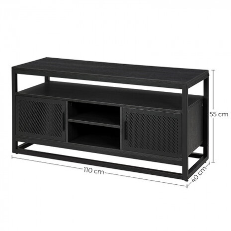 dressoir 110 x 40 x 55 cm metaal/hout donkergrijs