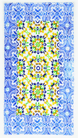strandlaken Sciacca 90 x 170 cm katoen wit/blauw