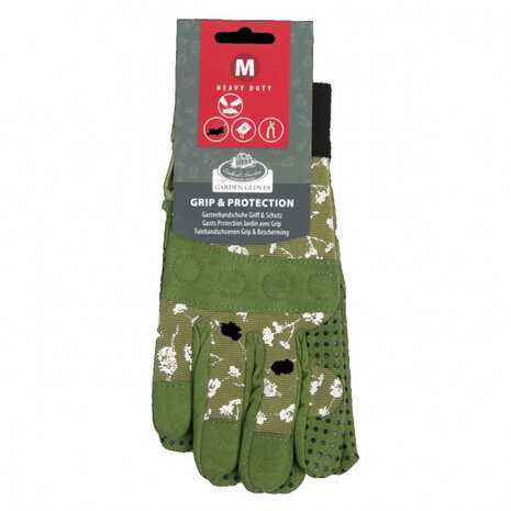 tuinhandschoenen Bloem microvezel donkergroen maat M
