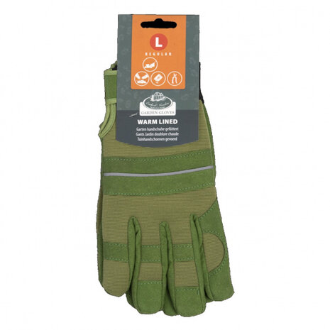 tuinhandschoenen gevoerd microvezel groen maat L