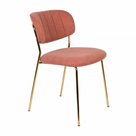 eetkamerstoel Jolien 79 x 56,5 x 49 cm roze/goud