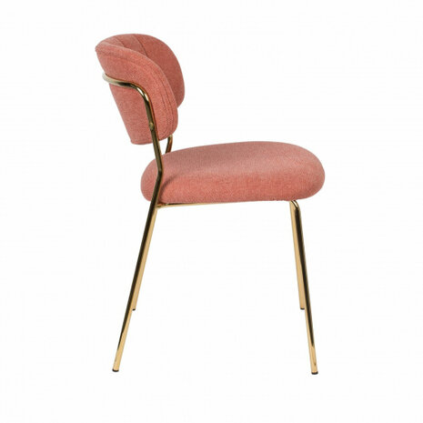eetkamerstoel Jolien 79 x 56,5 x 49 cm roze/goud