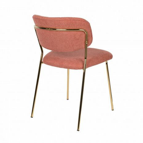eetkamerstoel Jolien 79 x 56,5 x 49 cm roze/goud