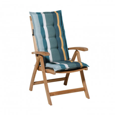 tuinstoelkussen Stripe 123 x 50 cm polykatoen groen