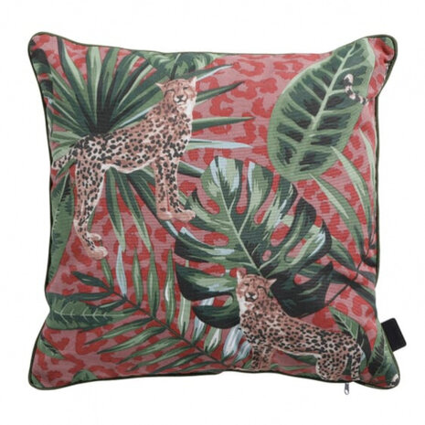 sierkussen Lenny 50 x 50 x 15 cm polykatoen rood/groen