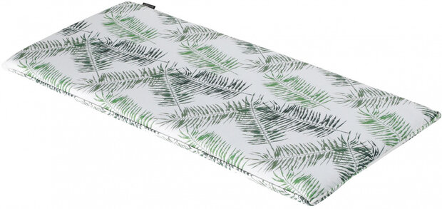 bankkussen Flora 120 x 48 x 5 cm wit/groen