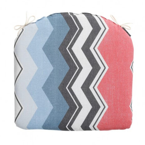 zitkussen Chris 48 x 46 cm katoen rood/blauw/zwart
