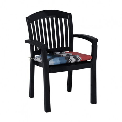 zitkussen Chris 48 x 46 cm katoen rood/blauw/zwart