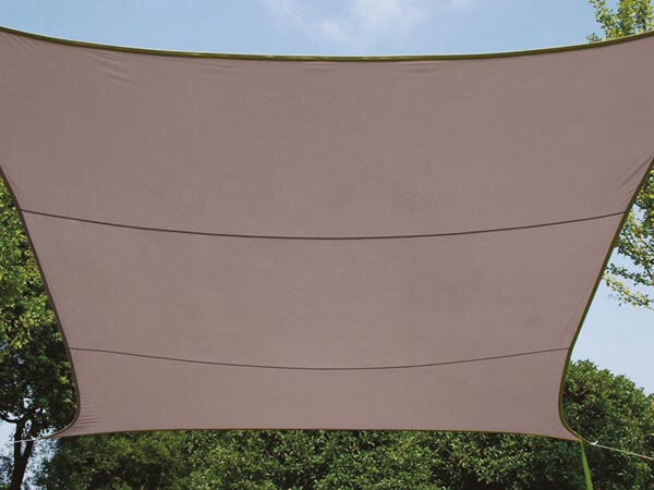 schaduwdoek rechthoekig 2 x 3 meter polyester taupe