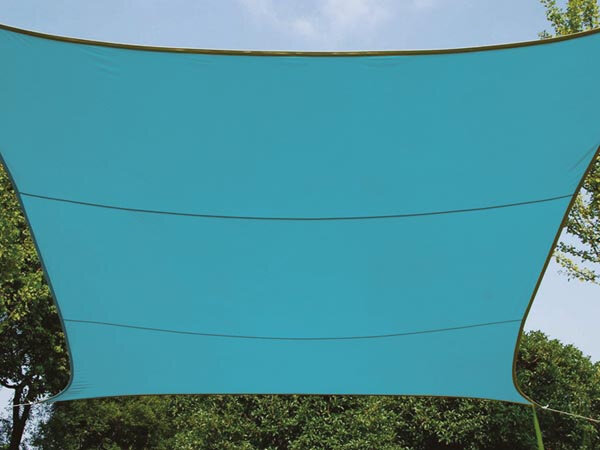 schaduwdoek rechthoekig 4 x 2,9 m polyester blauw