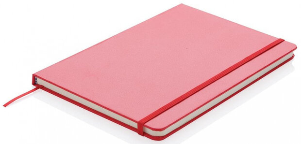 notitieboek met led leeslamp rood A5