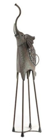 beeld Olifant Kenzo L 150 cm staal/nikkel grijs