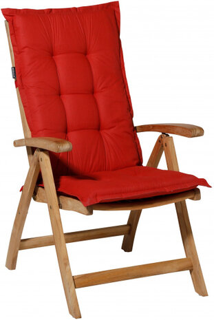 tuinstoelkussen Basic 105 x 50 cm polykatoen rood
