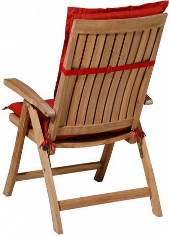 tuinstoelkussen Basic 105 x 50 cm polykatoen rood