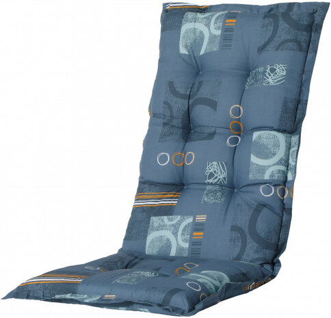 tuinstoelkussen Bob 123 x 50 x 7 cm polykatoen blauw