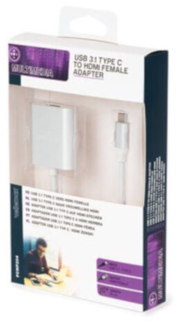 USB-adapter 3.1 type C - Hdmi vrouwelijk 20 cm wit