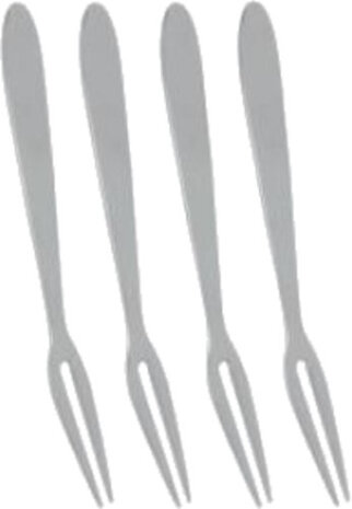 slakkenvork 12 cm RVS zilver 4 stuks