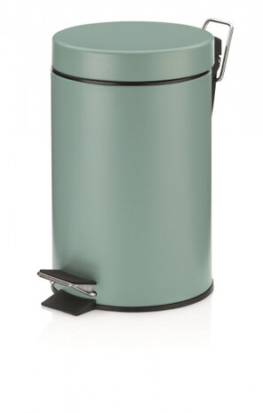 pedaalemmer Monaco 26 x 17 cm 3 liter staal mintgroen